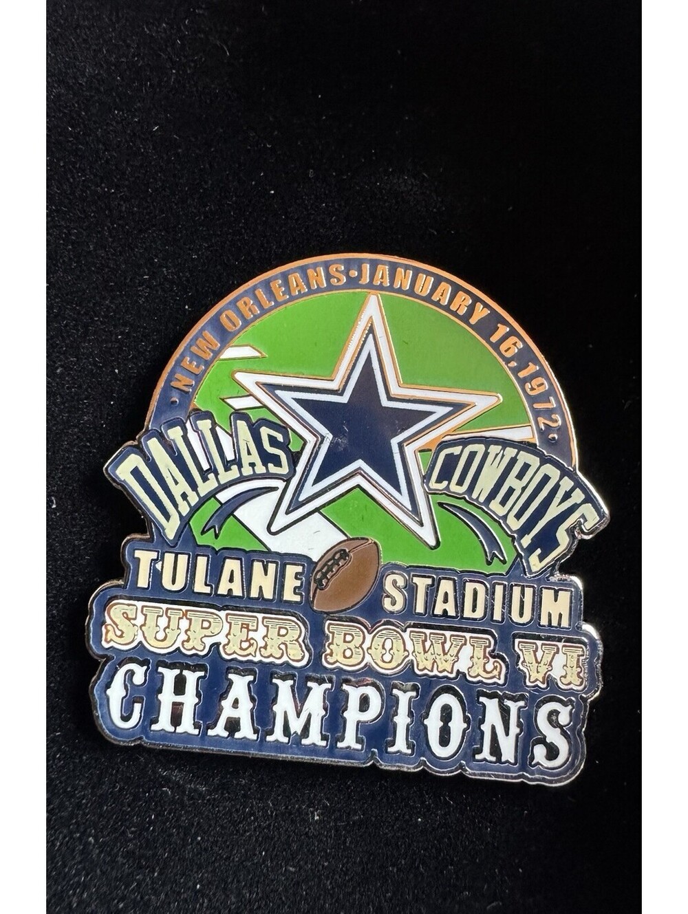 Dallas Cowboys 1972 Super Bowl VI Champions Pin Vintage